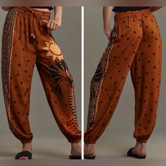 Farm Rio x Anthropologie Printed Balloon Pants Wide Leg Size Medium M - Picture 1 of 9